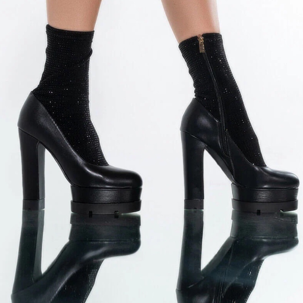 Azalea Wang Tell It Like It Is Chunky Slip On Booties